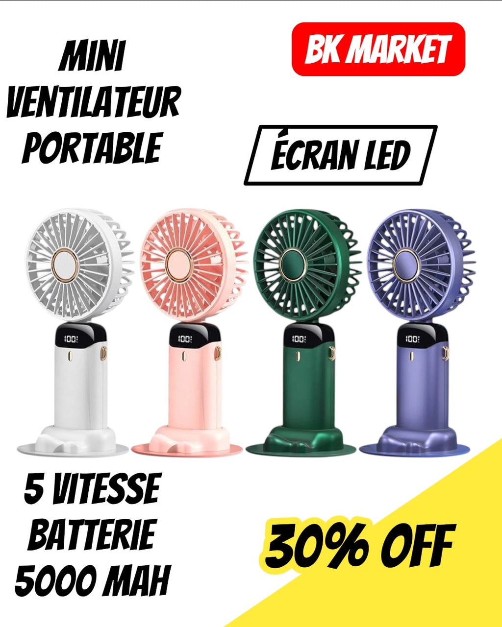Mini Ventilateur Portable Digital